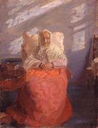 Anna Ancher Mrs Ane Brondum in the blue room oil painting picture wholesale